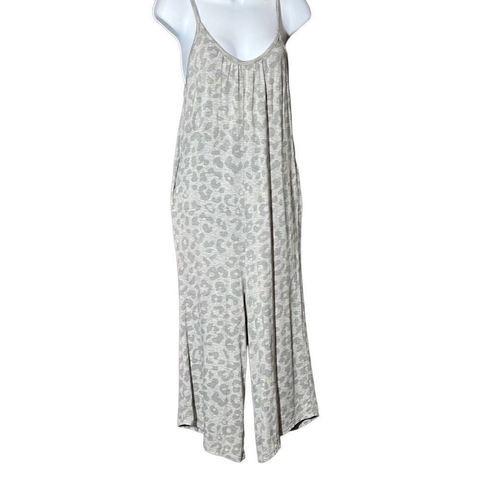 Antistar Women's Sleeveless Animal Print Gray Wide Leg Jumpsuit Size S